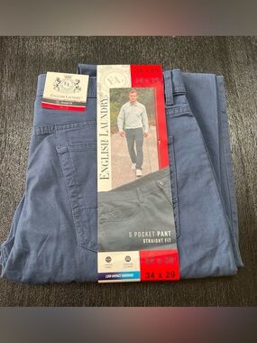 English Laundry Men's Straight Fit Pants. Blue. Size: 34X29 NEW WITH TAGS